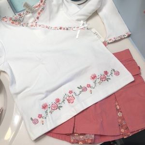 White floral wrap shirt